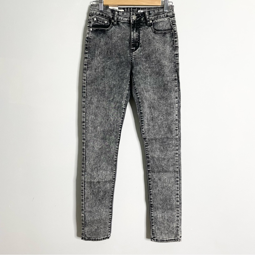 PUZZLE Mid Rise Acid Wash Skinny Jeans
